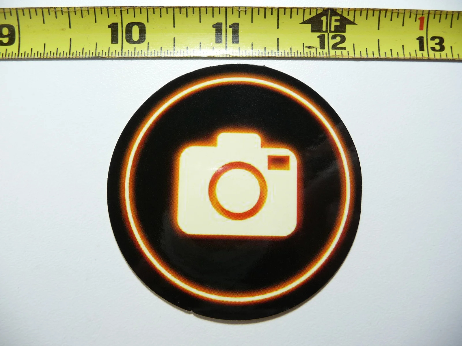 CAMERA ICON CIRCLE NEON STYLE SMALL STICKER DECAL COLORFUL FUNNY CELEBRATION