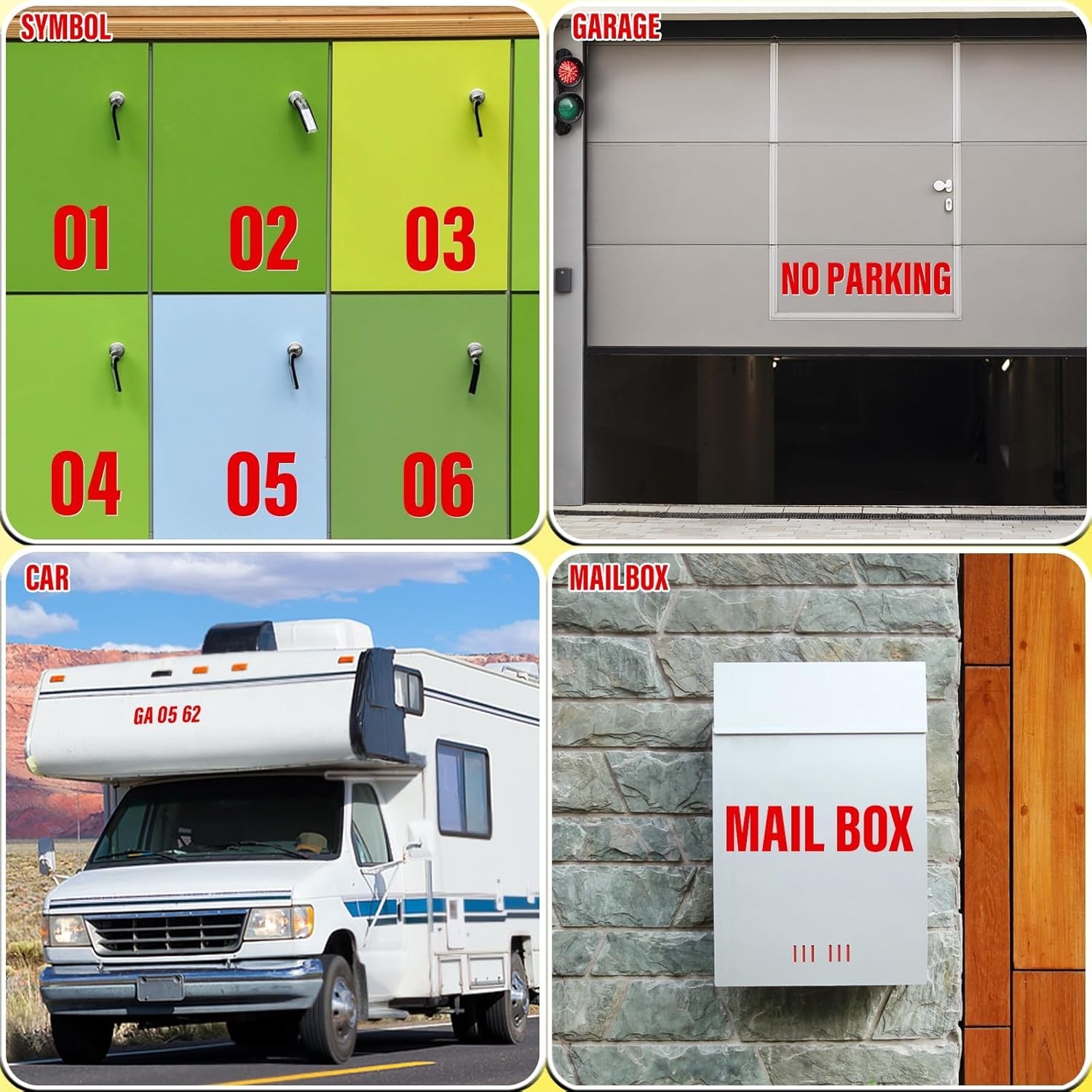 220 Pcs 20 Sheets Letter Stickers,Self Adhesive Waterproof 4 Inch Mailbox Num…