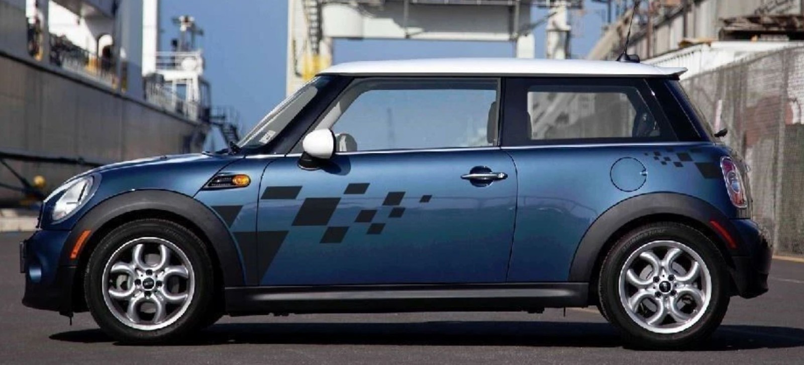 2002 – 2019 Mini Cooper Checkered Decals Porsche Style Side Stripes Graphics