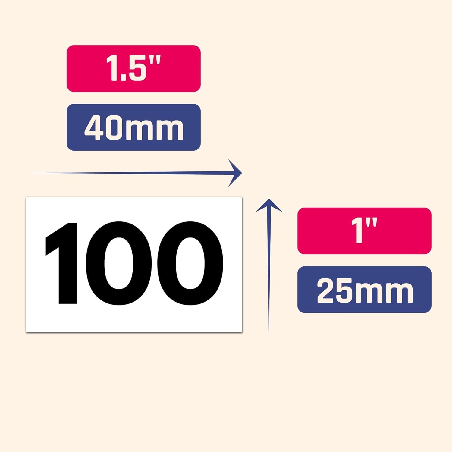 5 Sets, 1-100 Number Stickers Waterproof Vinyl – 1.5" x 1", Black Numbers
