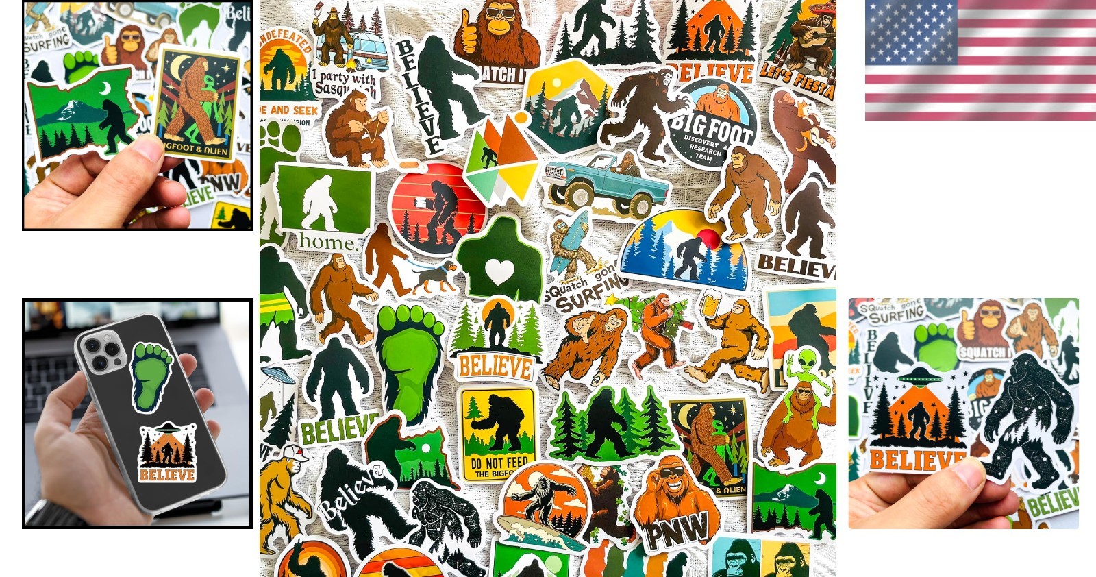 Funny Sasquatch Decals – 50 Bigfoot Quotes Stickers for Laptops & Water Bottles