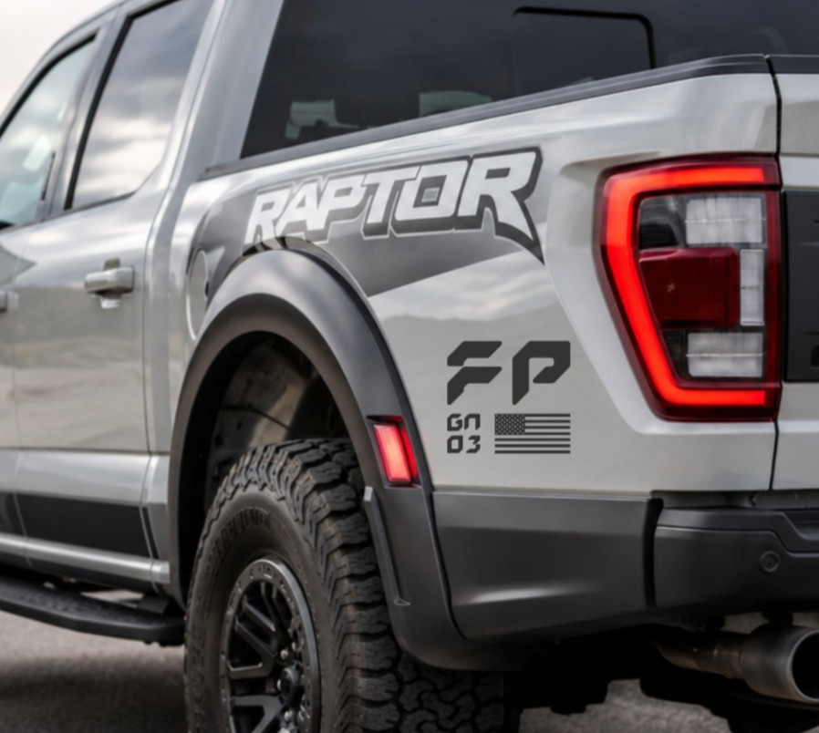 Ford Raptor F-150 FP Gen 01 02 03 rear quarter vinyl decals F150 -pair