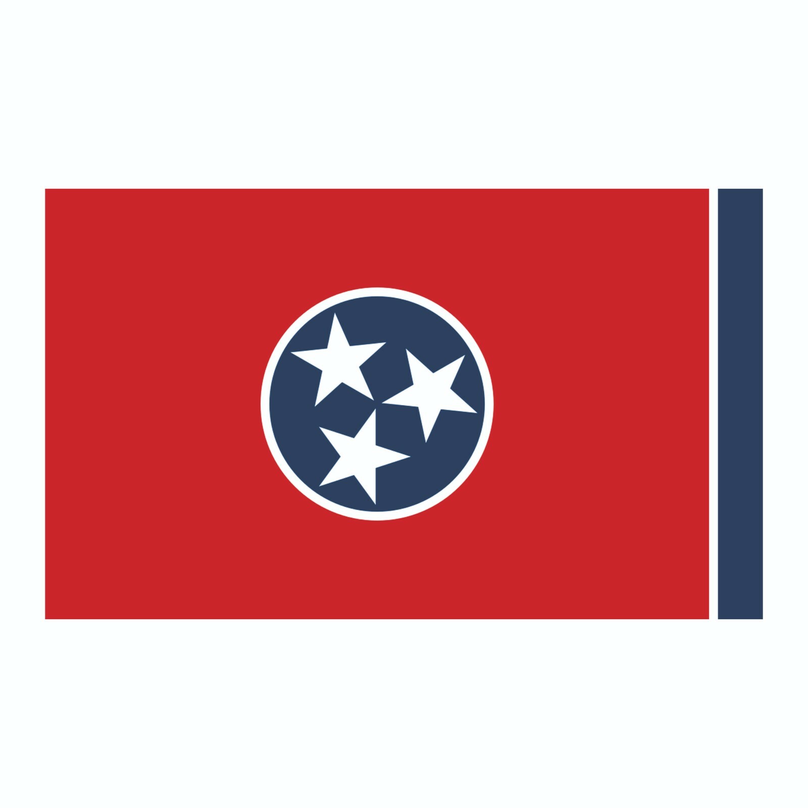 Tennessee State Flag Sticker, Decal, Bumper Sticker Vacation Sticker 3" x 5"