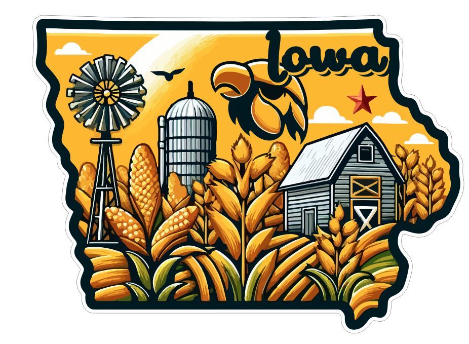 Iowa Sticker Stickers A242
