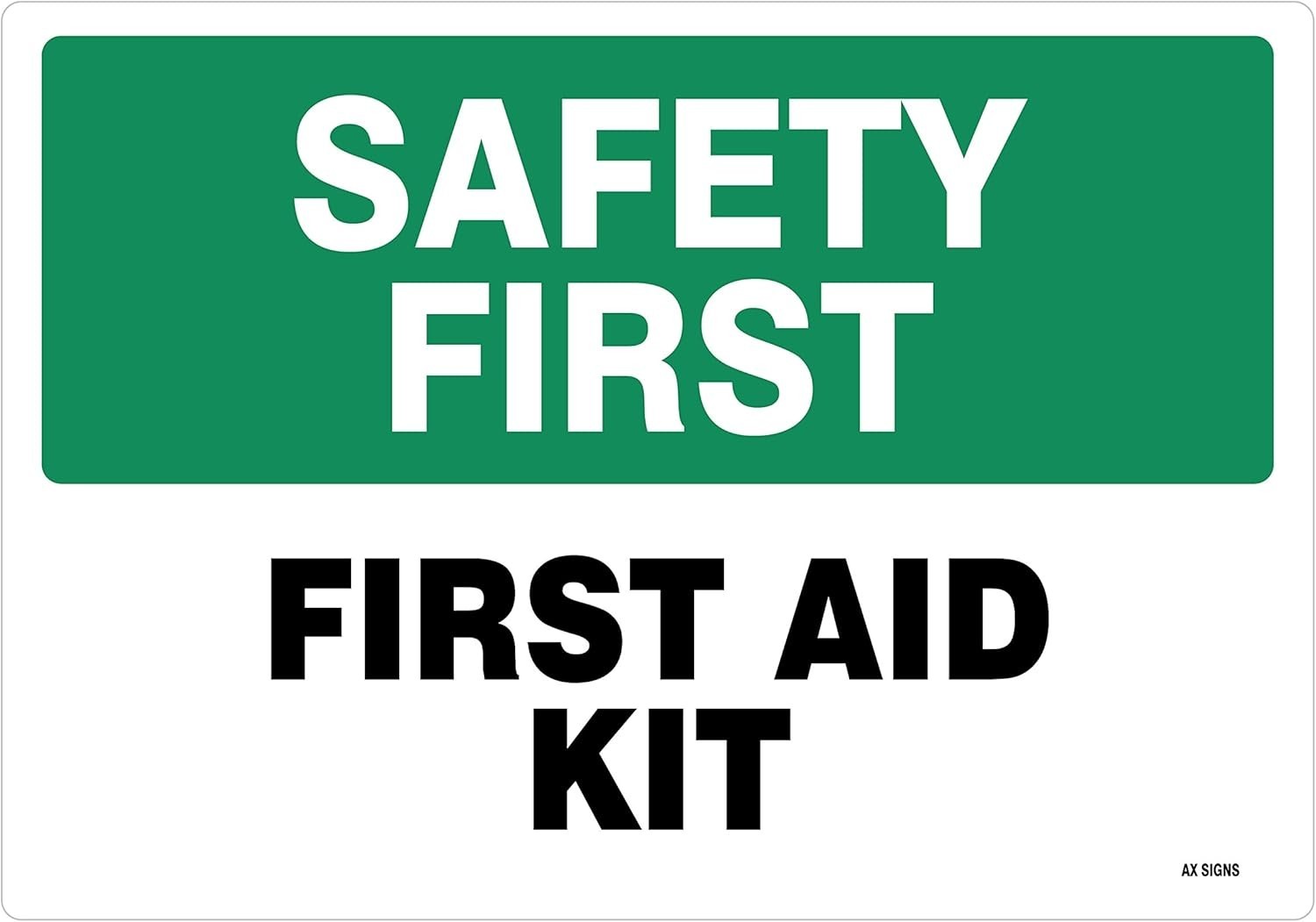 (2 Pack) Safety First – First Aid Kit Sticker 7 x 10 Inches