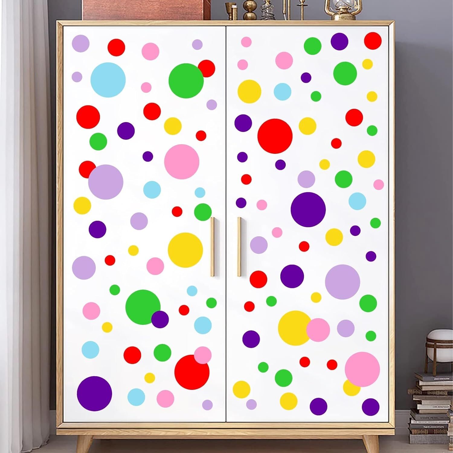Polka Dots Wall Decals (154 Dots) Vinyl Stickers Colorful 3