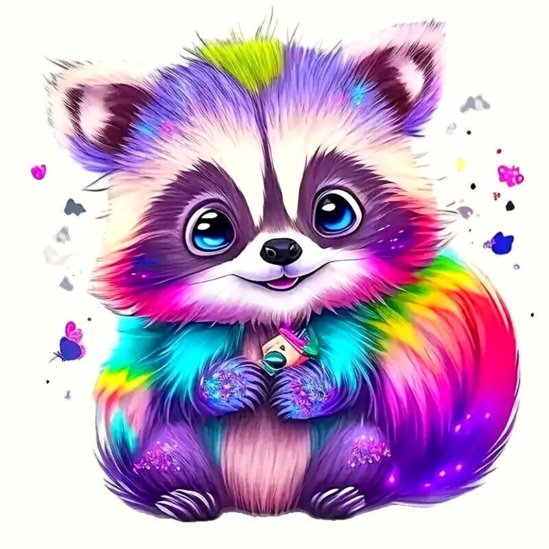 Colorful RACCOON Vinyl Waterproof 5.50" x 5.10" Decal – NEW /Shipping Included