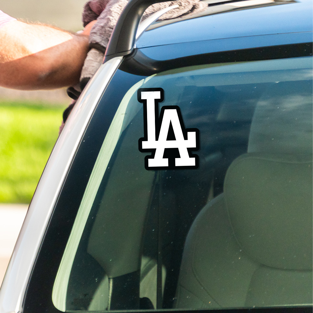 LA Dodgers Sticker Black and White Car Window, Laptop and Bottle 3.72W x 5H in