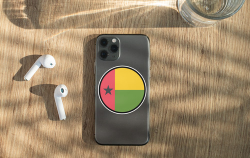 Guinea-Bissau Flag Circle Sticker Decal