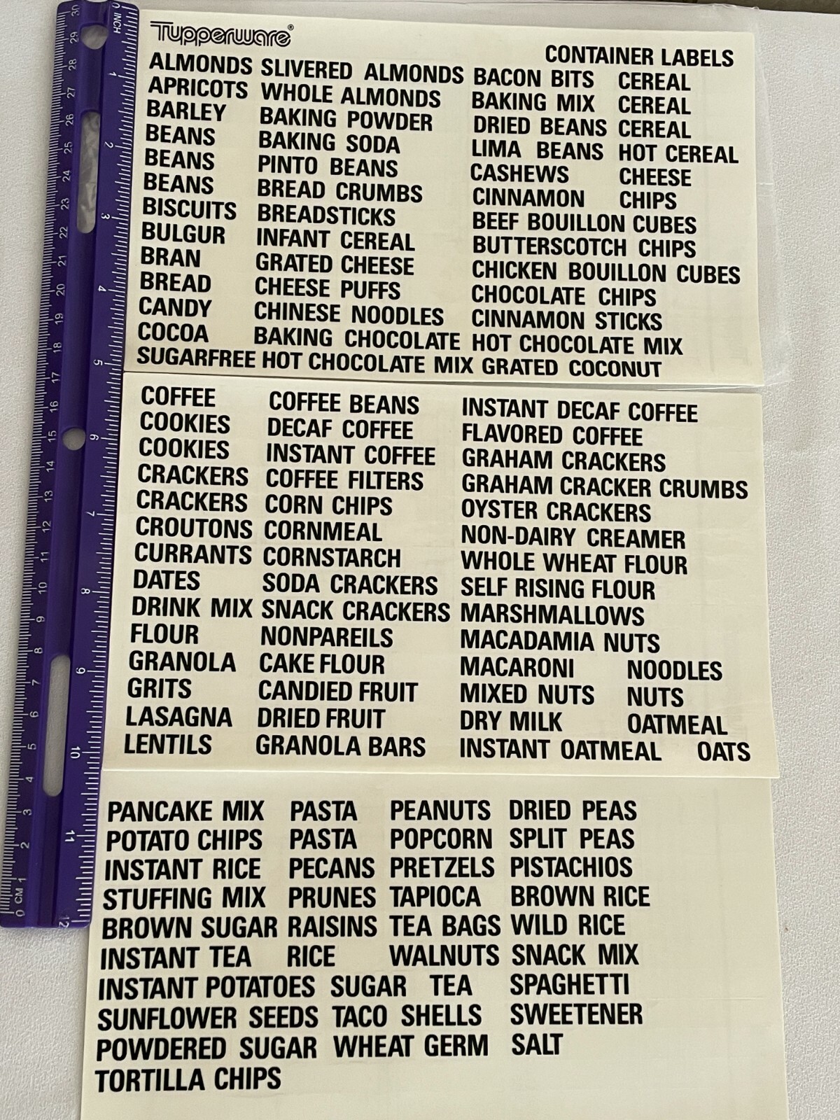 NEW Tupperware Modular Container Spice Food & From the Kitchen of Label/Stickers