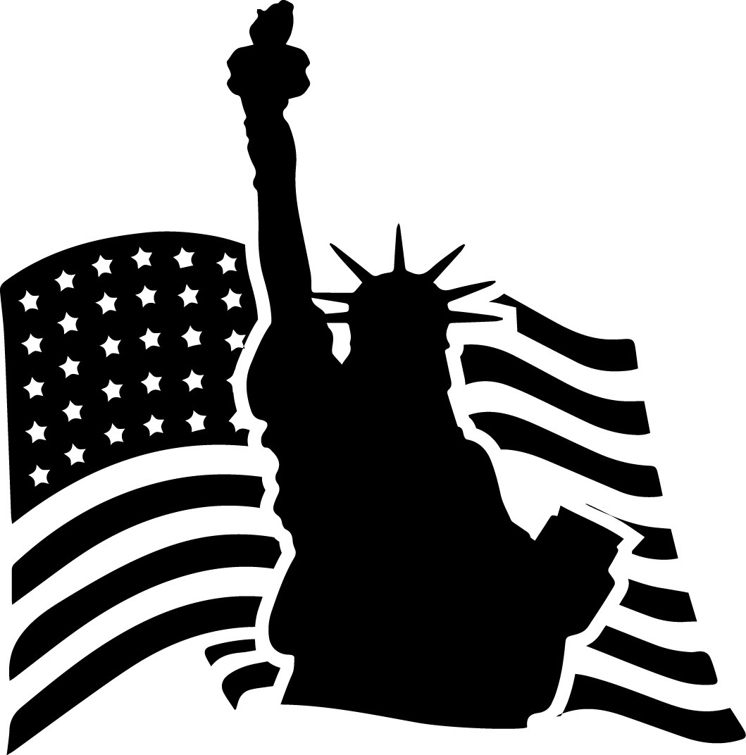 4.5" American Flag Statue of Liberty Decal Sticker New York USA Pride Freedom