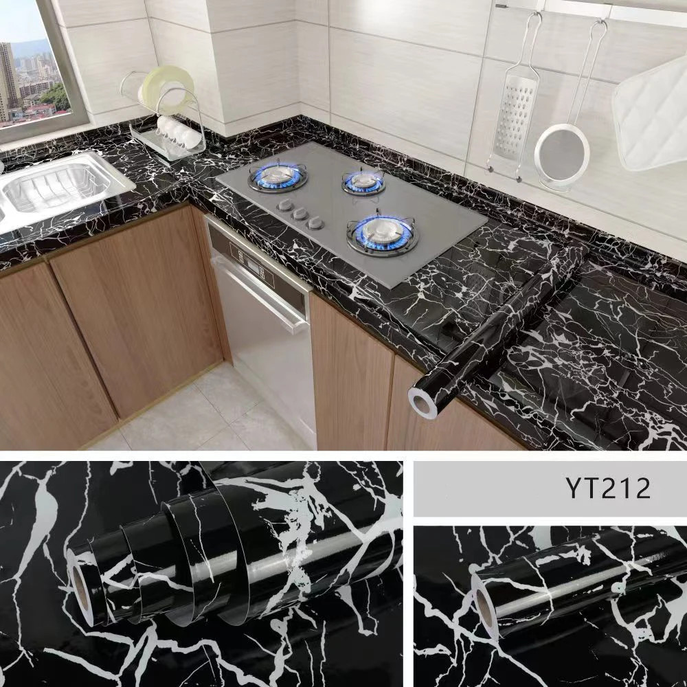 40cm kitchen waterproof and oil resistant PVC self-adhesive marble wall sticker