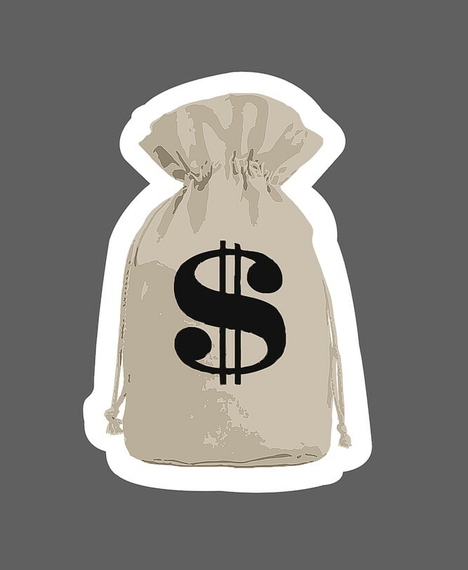 Money Bag Sticker Dollar Sign Waterproof – Buy Any 4 For $1.75 Each Storewide!