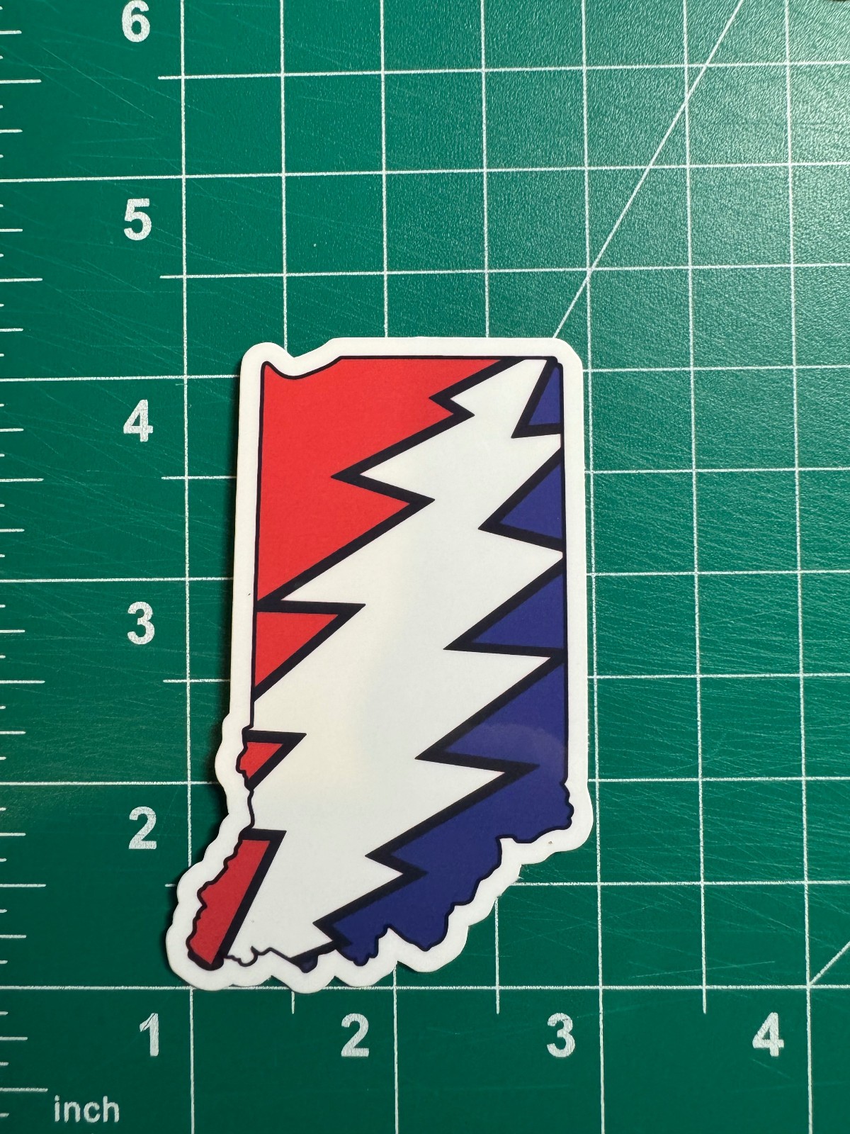 Indiana Stealie – Grateful Dead – Laminated Vinyl Sticker 2"x3"