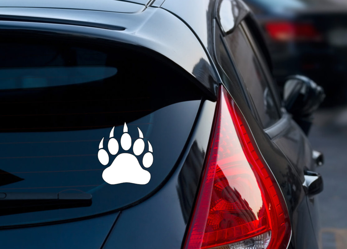 Bear Paw Print Vinyl Decal Sticker Car Truck Wall Choose Size Color