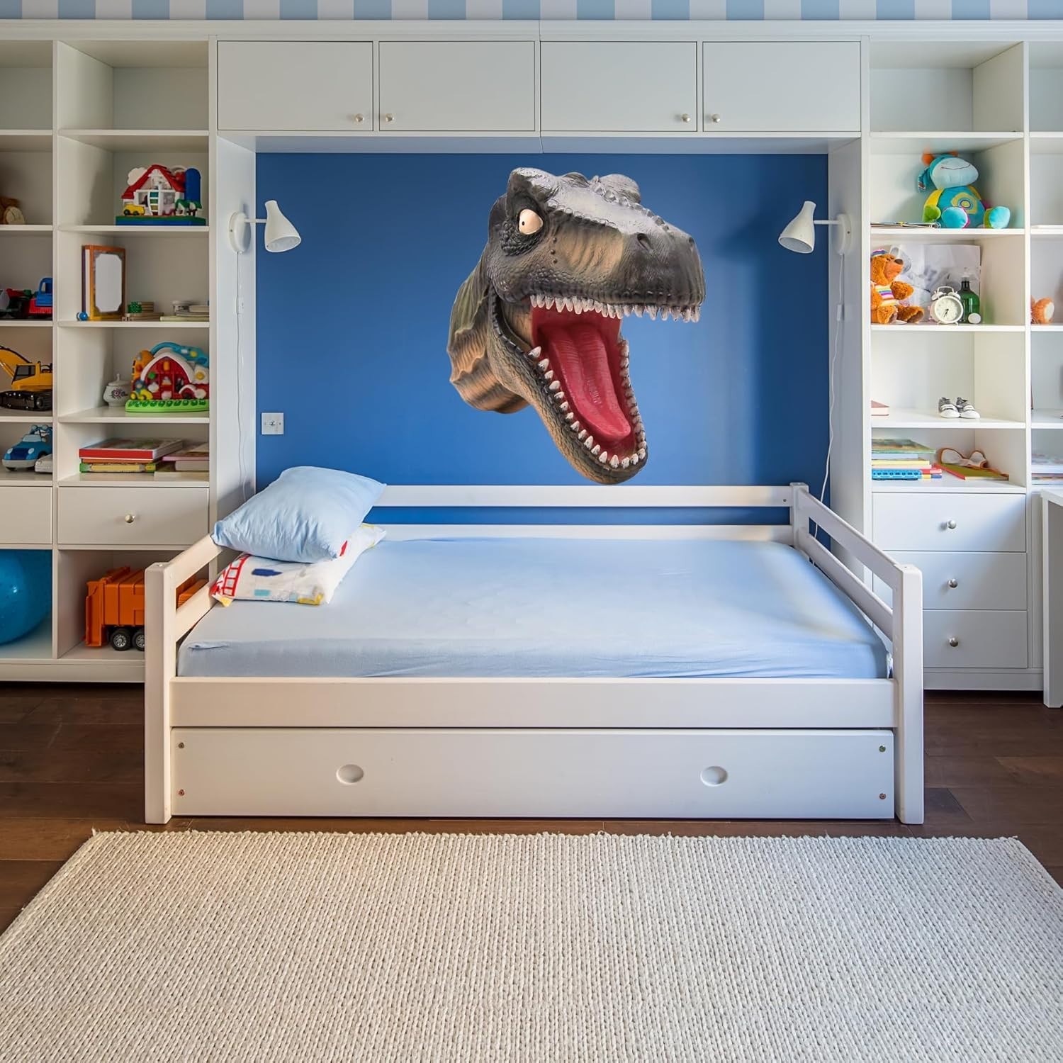 Unique T-Rex Head Wall Sculpture – Fun and Bold Indoor Dinosaur Decor – 17.25"