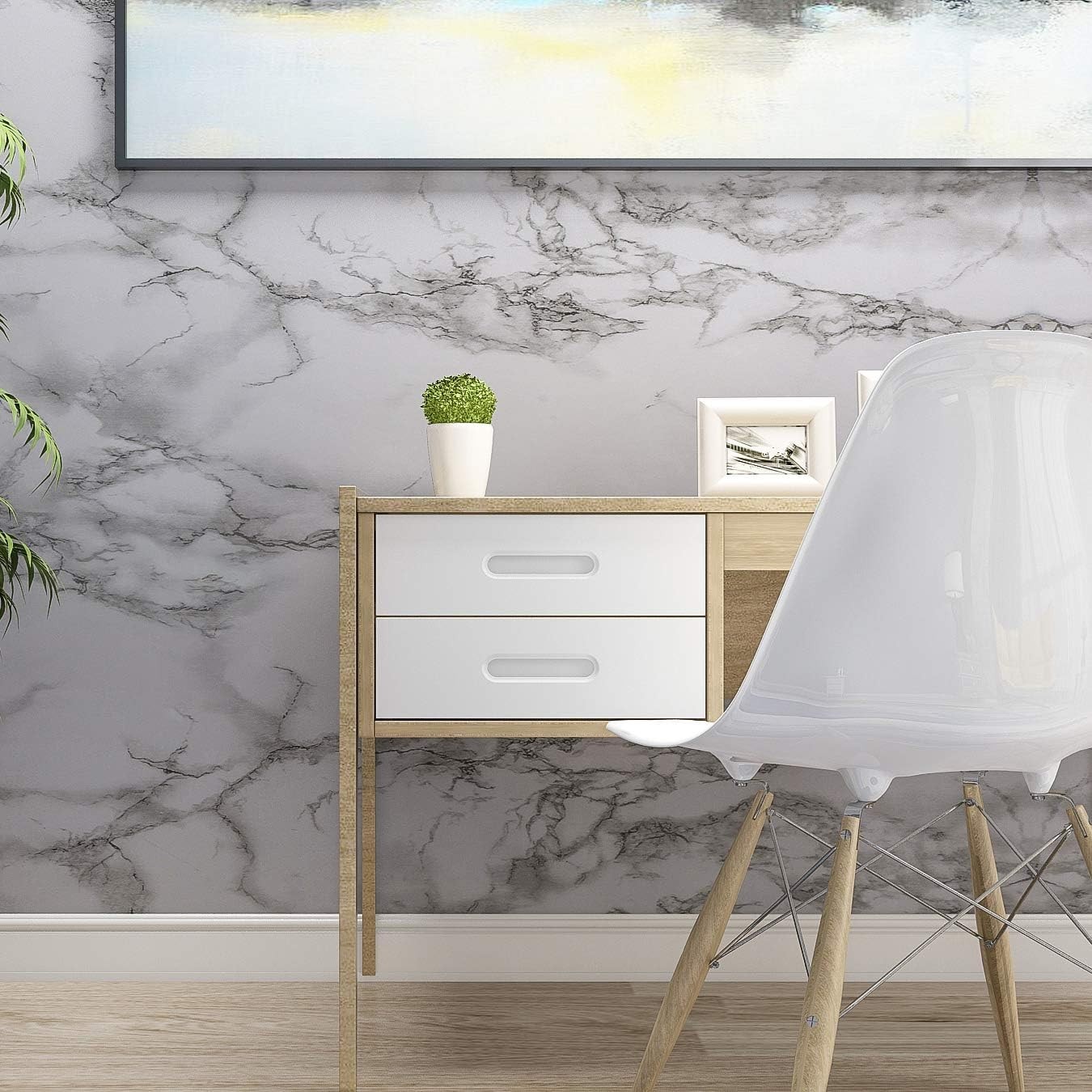 Durable Marble Contact Wallpaper 15.8 Inch by 120 Inch for Creative Projects