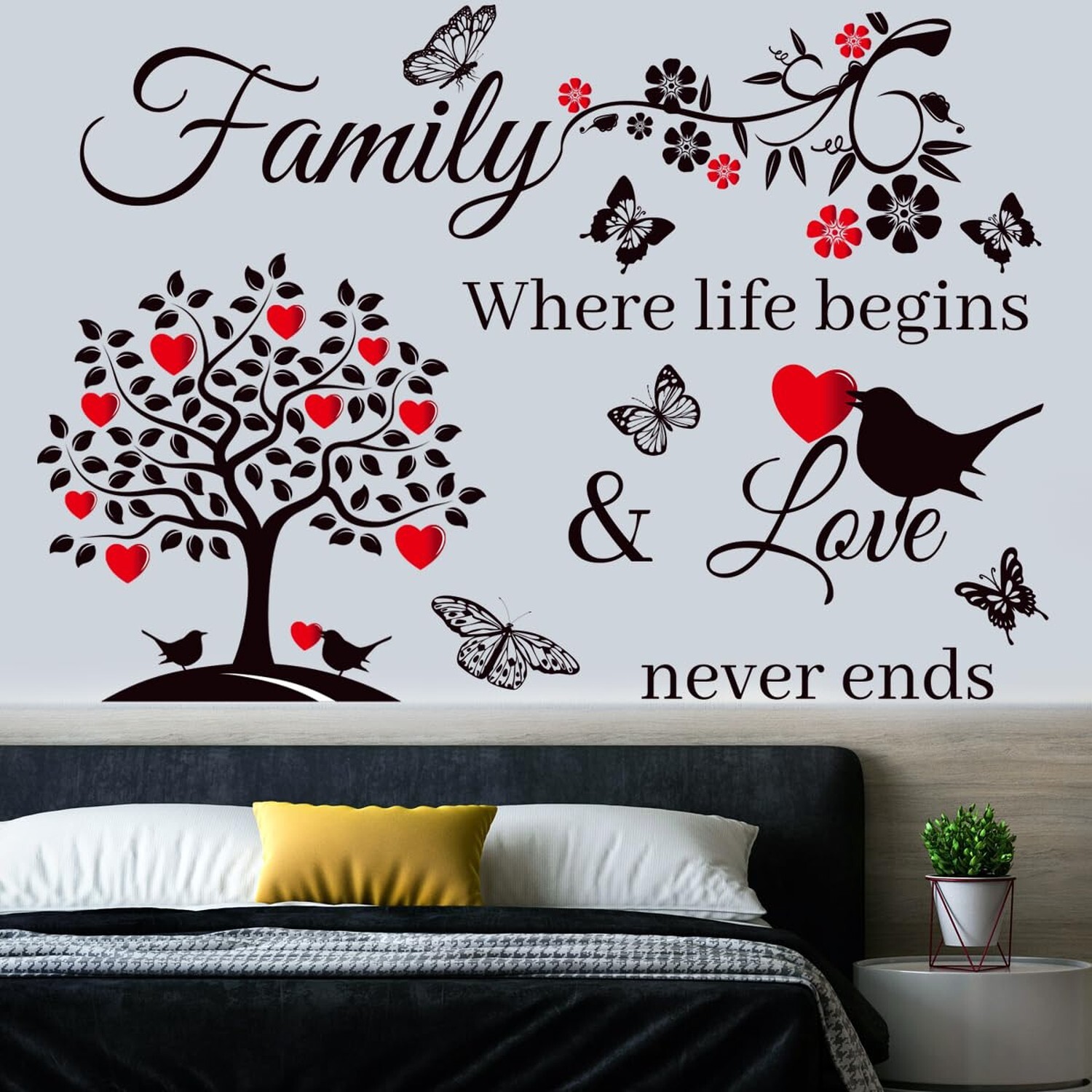 Family Wall Decor Family Wall Stickers Living Room Decal for Home Family Wall…