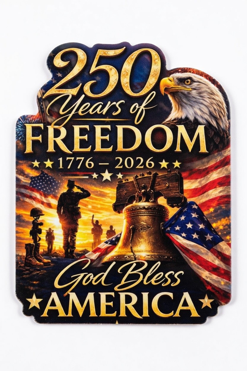 America's 250 Years of Freedom Sticker 1776-2026 God Bless America Patriotic