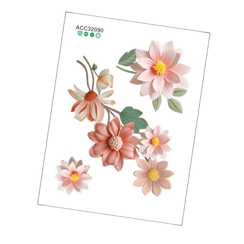 Flower Pattern Wall Decal Switches Sticker Easy to Apply and Remove for Any Room