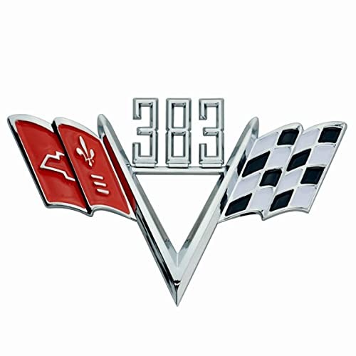 2Pc Custom 383 Cross Flag Fender Emblem Style Trim 3D Badge Universal Sticker