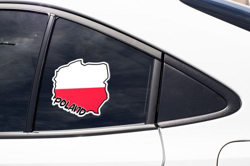 Poland Map Flag Sticker Decal