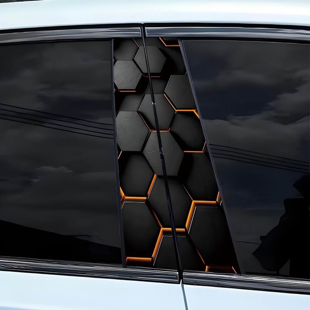 2pcs Car Stickers Sun Protection Scratch Cover for B-Pillar Door Pillar Stickers