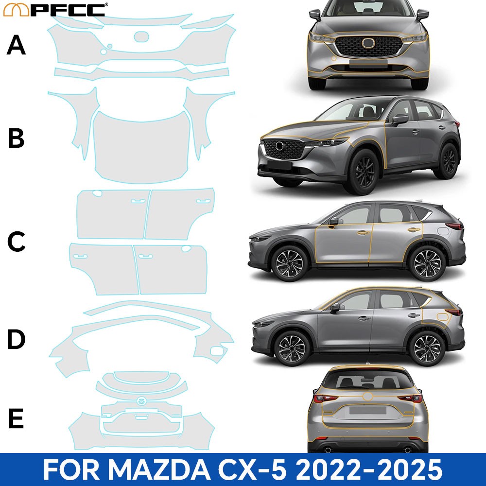 For Mazda CX-5 CX5 2022-2025 Precut Kit Paint Protection Film Clear PPF Full Car