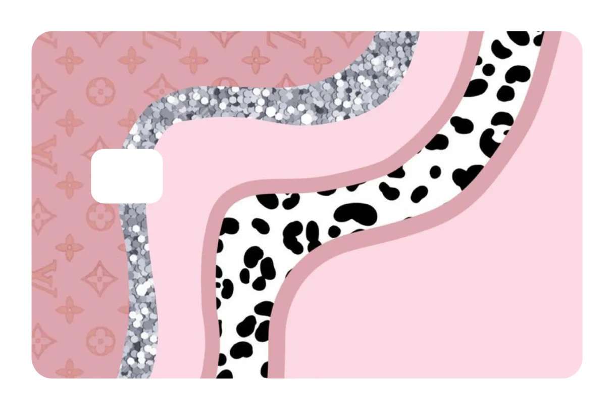Pink Glitter Sparkle Shimmer Card Skin 4 Pack Glam Trendy Iridescent Decal