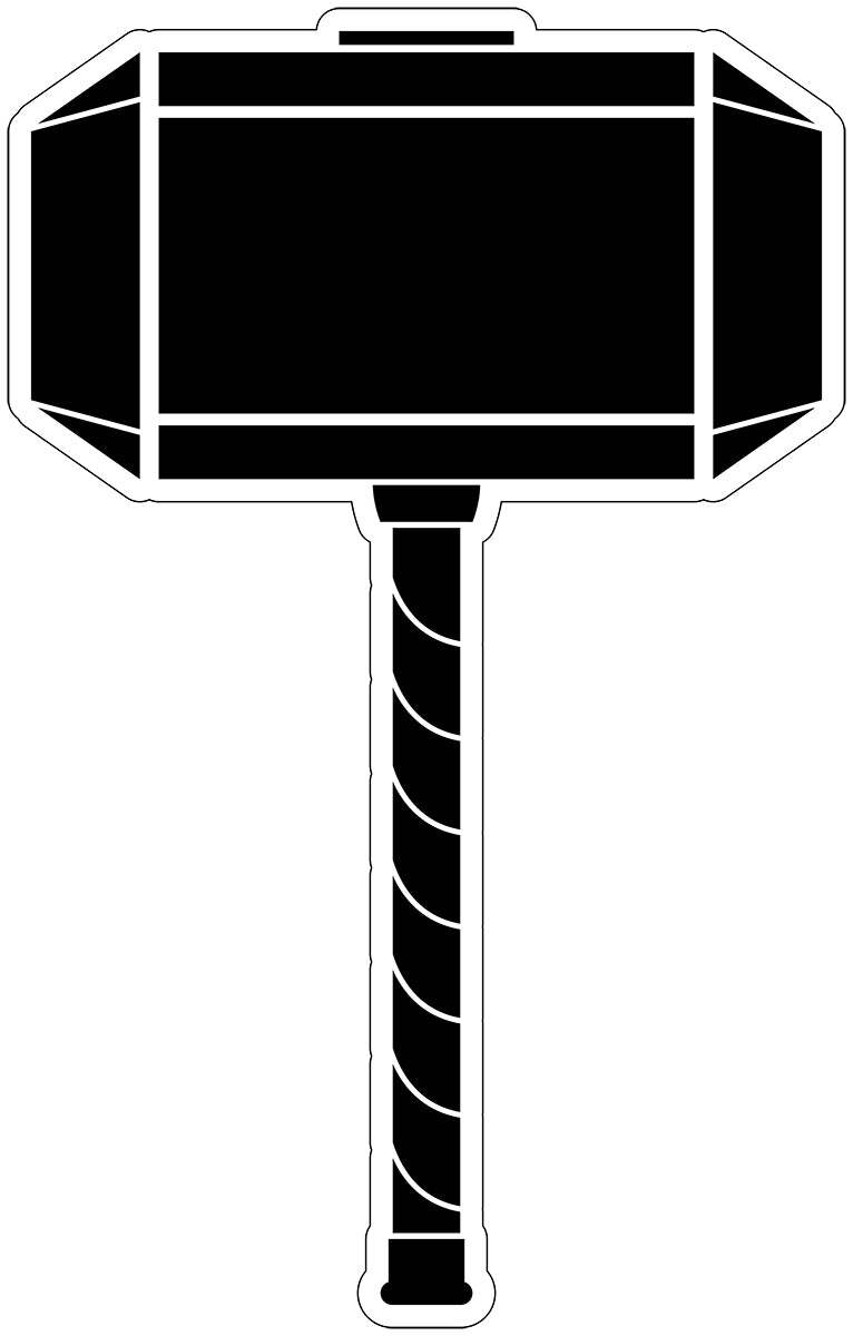 Mjolnir Thor Hammer Vinyl Decal 6 inches tall