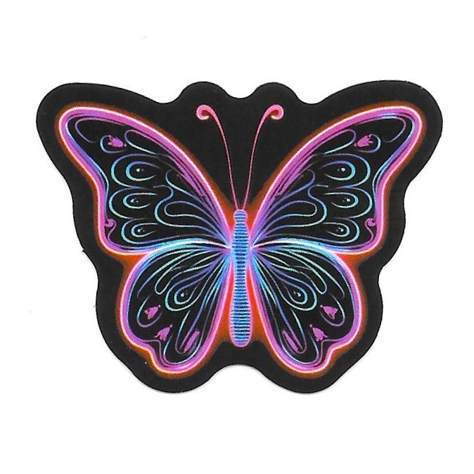 Neon Butterfly Vinyl Sticker Pink Blue Retro Glow Decal Laptop Nature Art Fun