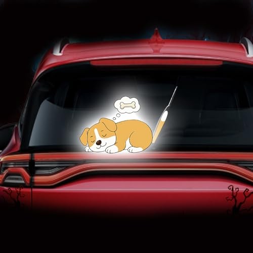 1Pcs Cute Dog Rear Window Wiper Decal High Intensity Reflection Vinyl Style 1