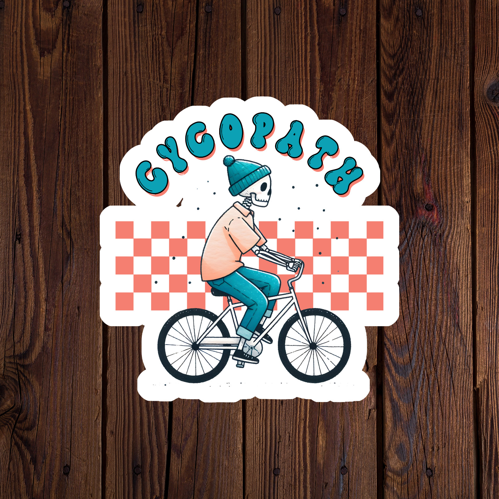 Skeleton sticker vinyl decal cycopath bicycle cycling funny laptop mug