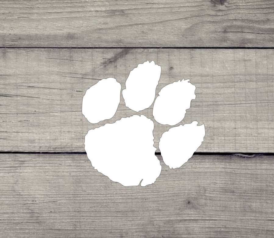Clemson Tiger Paw Vinyl Decal – Clemson University – Stanley / Auto / Cell phone