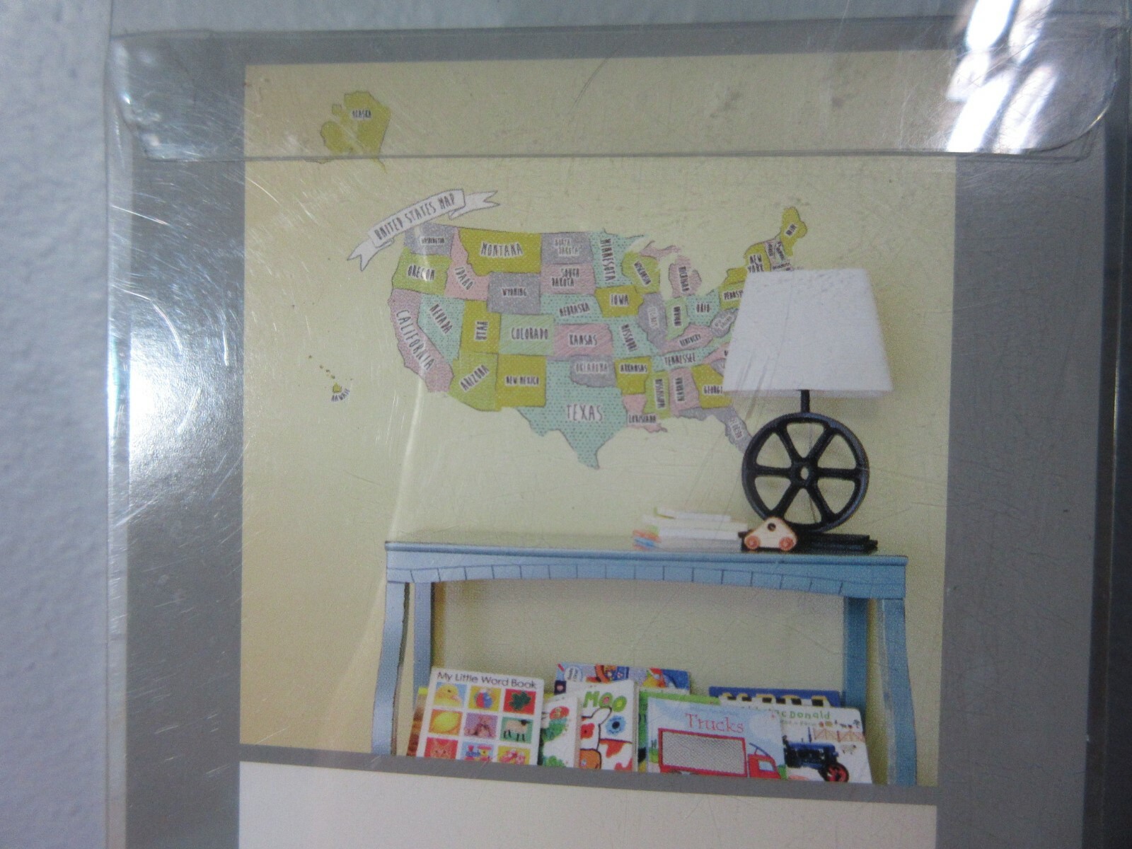 United States USA Map Wall Decor Self Adhesive 3' Home School Office New