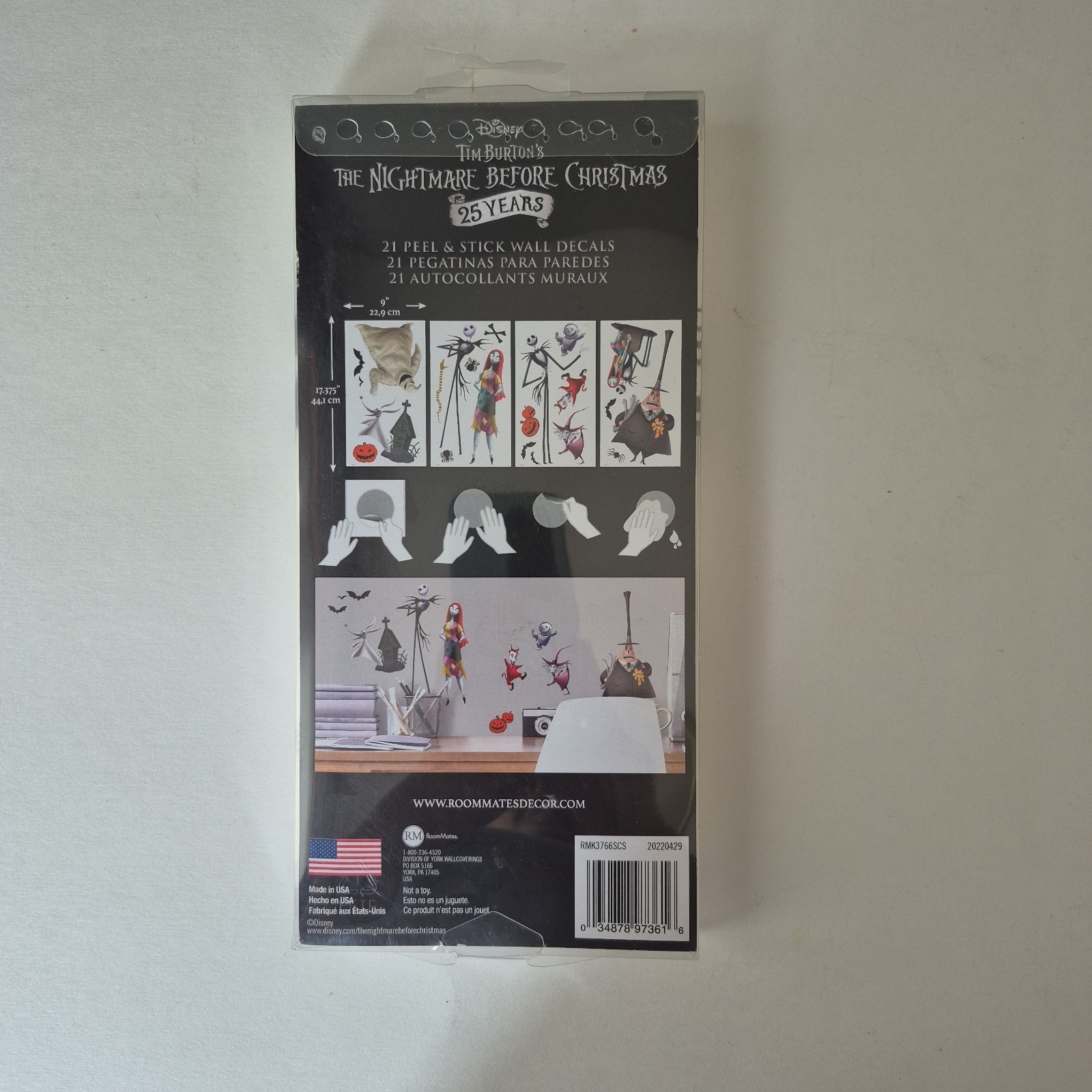 RoomMates 21 Piece Peel and Stick Nightmare Before Christmas Wall Decals NEW