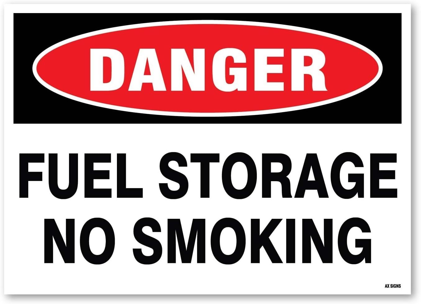 (2 Pack) Danger: Fuel Storage No Smoking, Sticker Sign, 10×14 Inches