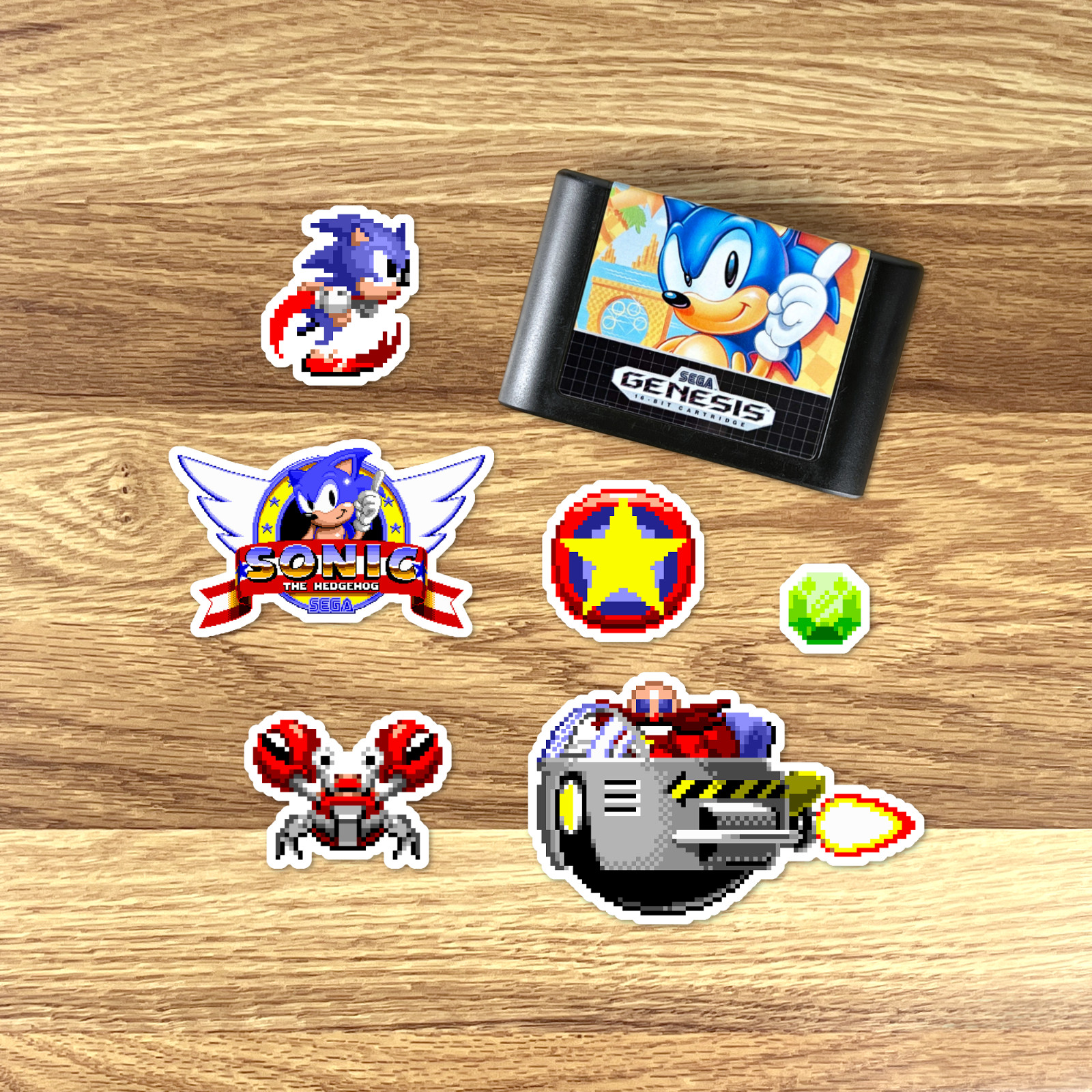 Sonic the Hedgehog Stickers Sonic 1 Sega Genesis Pixel Art 20 Sticker Pack