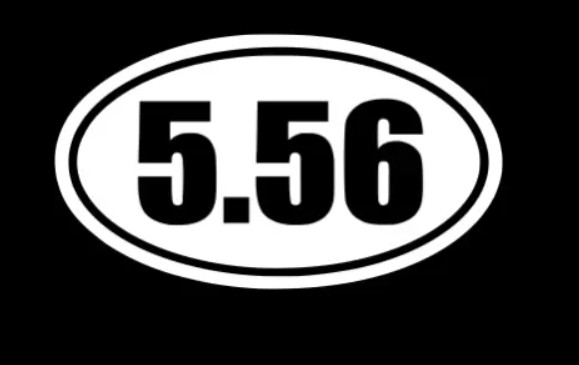 5.56 Vinyl Decal Sticker Car Window Wall Bumper Gun Ammo M16 AR-15 Assault Rifle