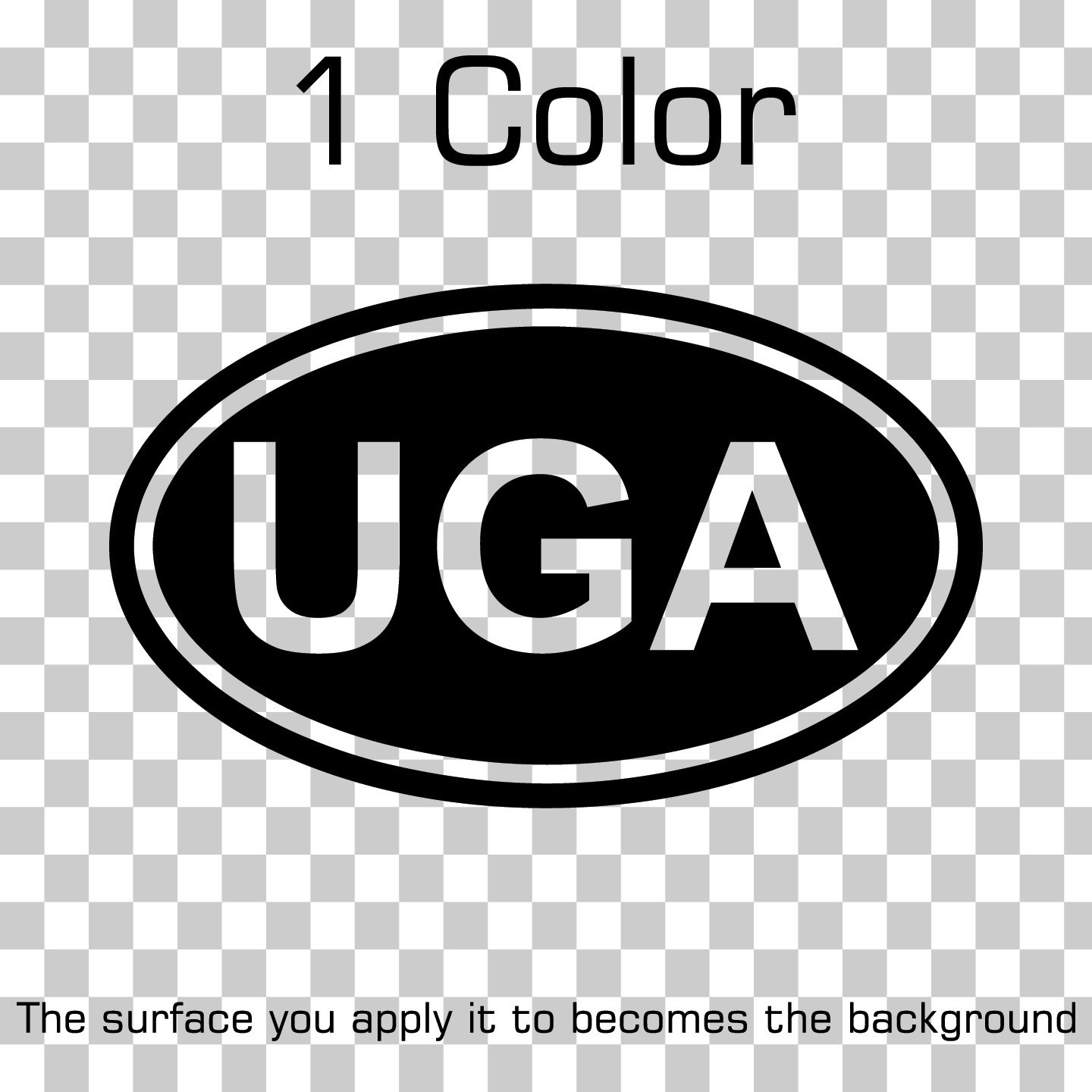 Uganda UGA Oval Country Code Vinyl Decal Sticker for Car Window Laptop Gift