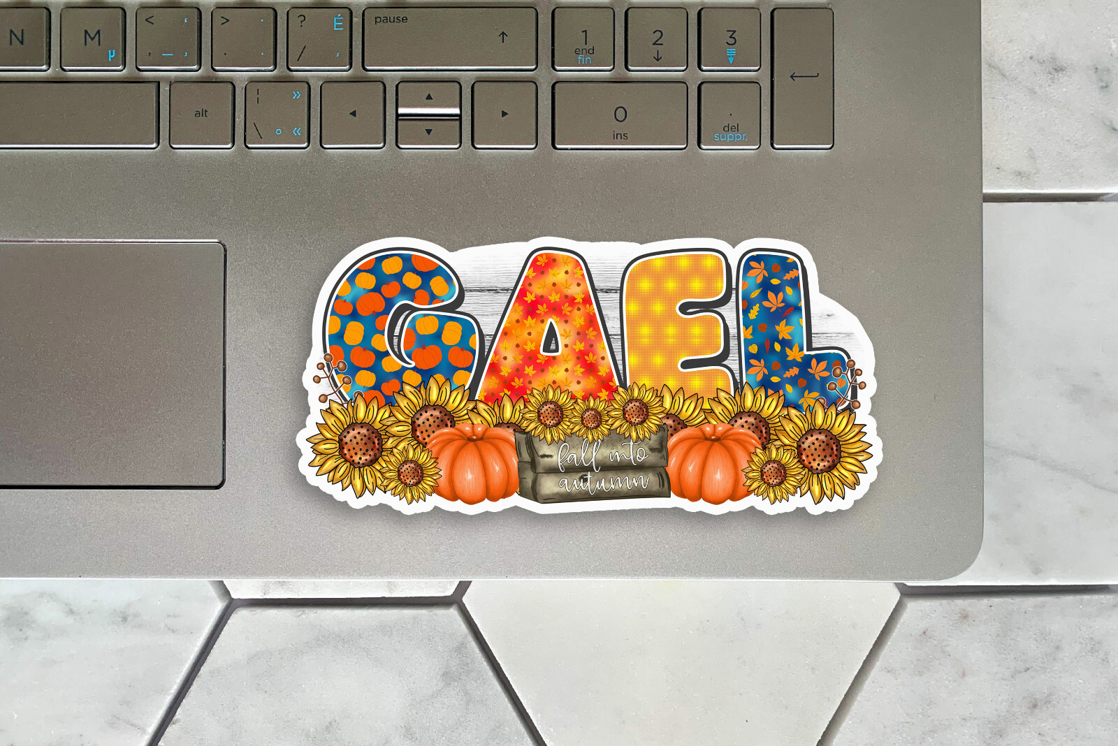 Custom Name Sticker Vinyl Decal Fall Harvest Seasonal Autumn Personalized Gift