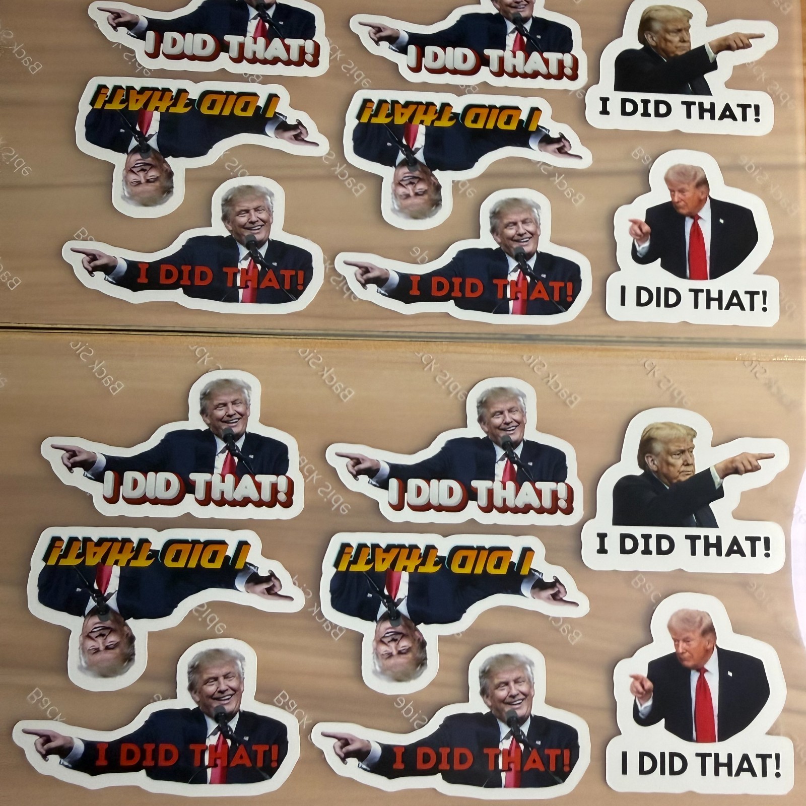 Trump "I DID THAT!" Stickers Assorted 100pc Waterproof Vinyl Decals Gas Pump 2"