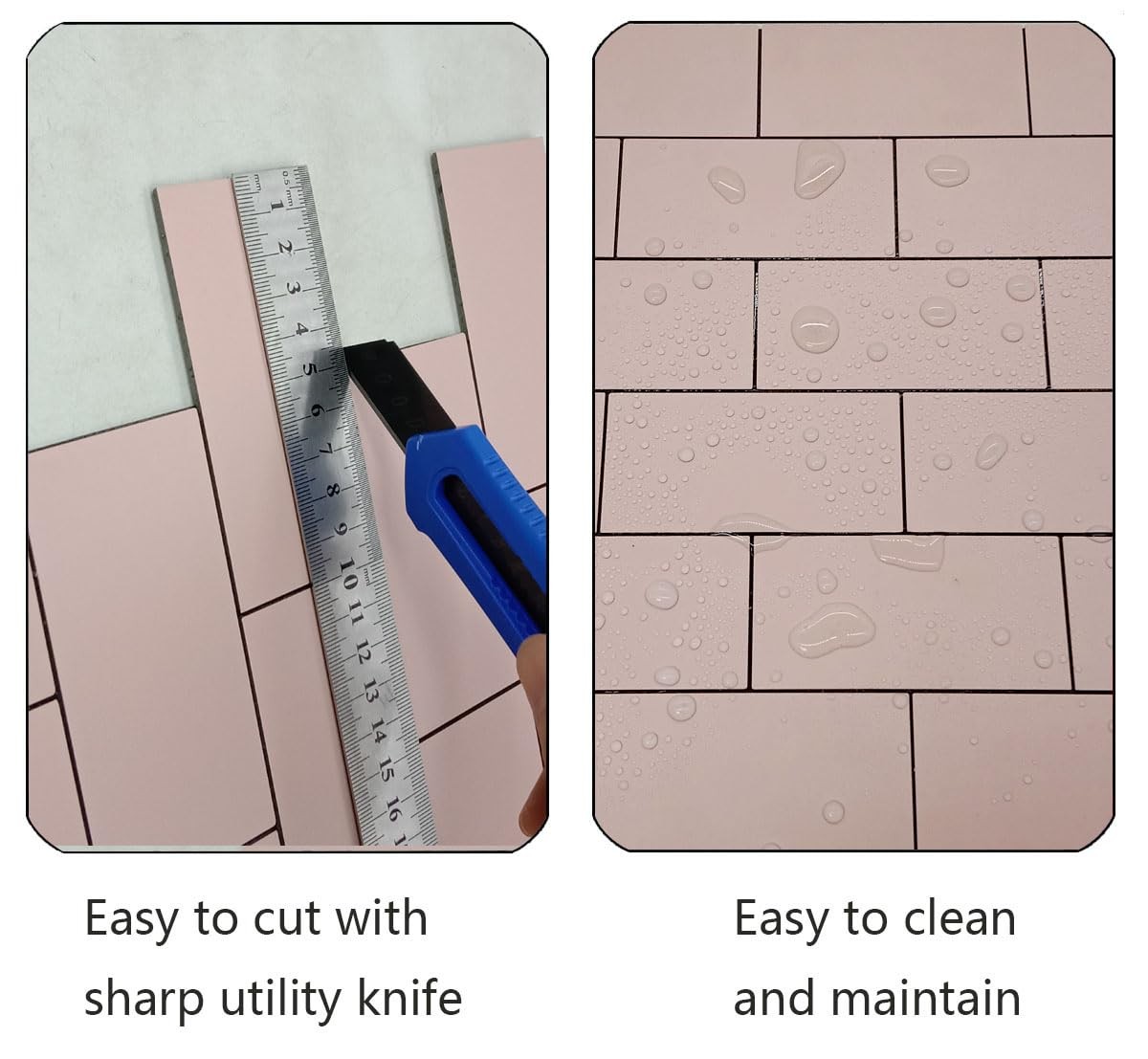 20-Peel and Stick Aluminum Composite Subway Tile, 3D Texture Floor Stickers, …