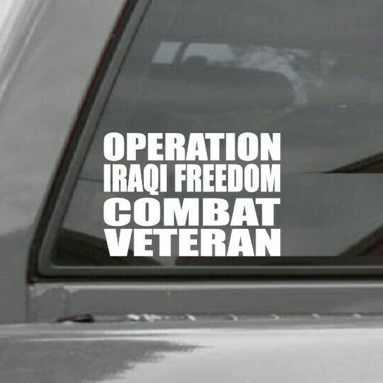 OPERATION IRAQI FREEDOM COMBAT VETERAN CAR Vinyl Window Decal STICKER