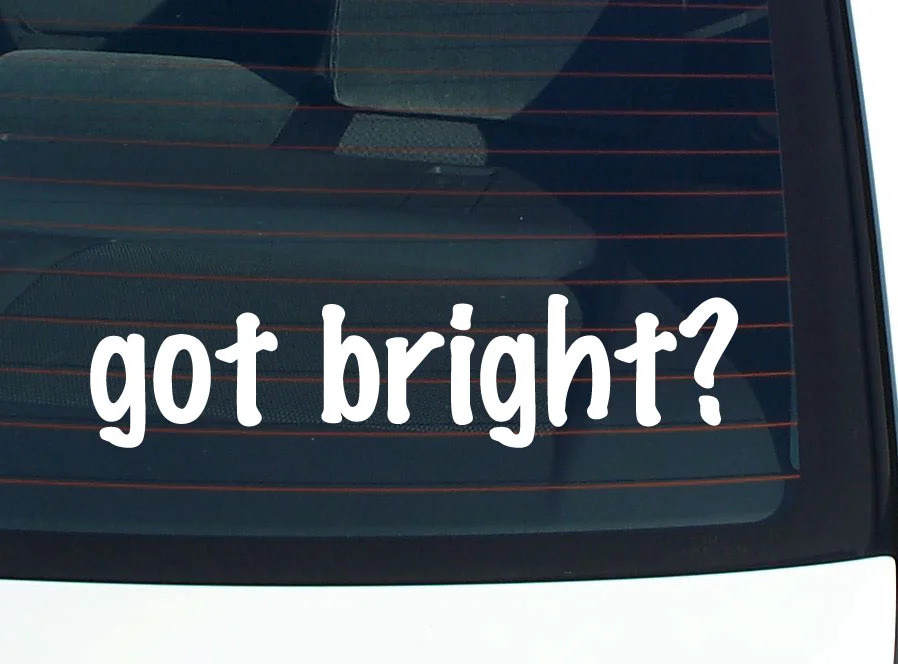 got bright? FUNNY VINYL CAR DECAL STICKER FAMILY LAST NAME