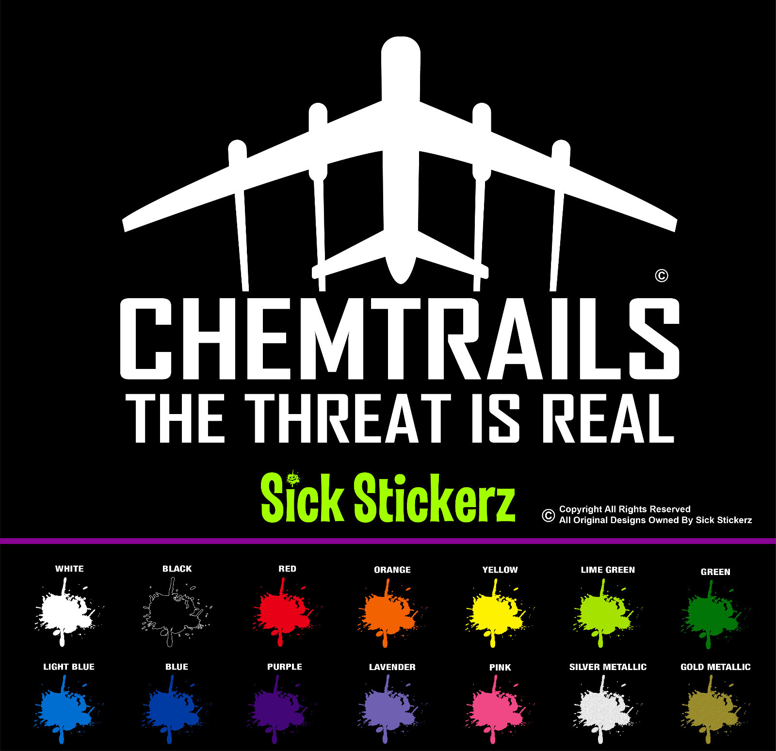 Chemtrails Airplane Conspiracy Decal Sticker Car Windows Funny Rude Toolbox