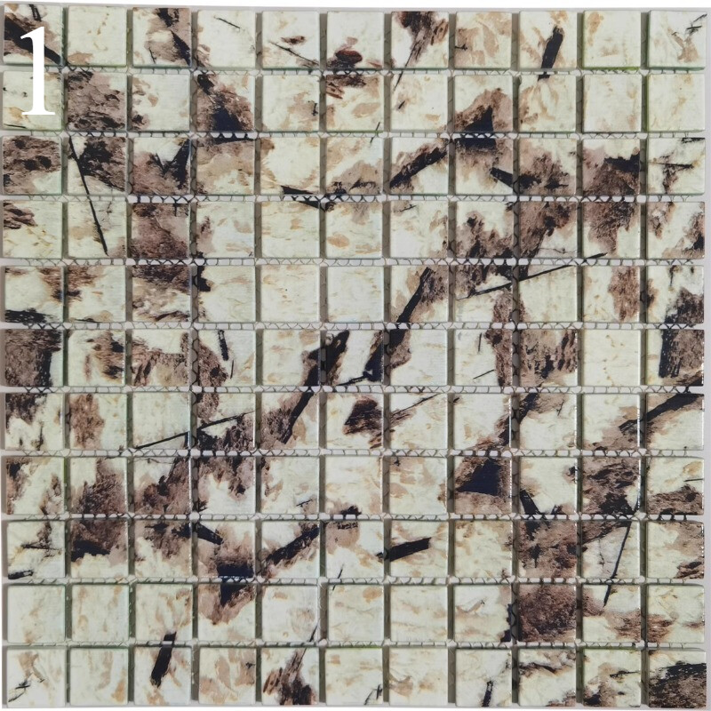 1pcs Self-adhesive Glass Mosaic Tile Sticker Retro Wall Background Decor Sticker