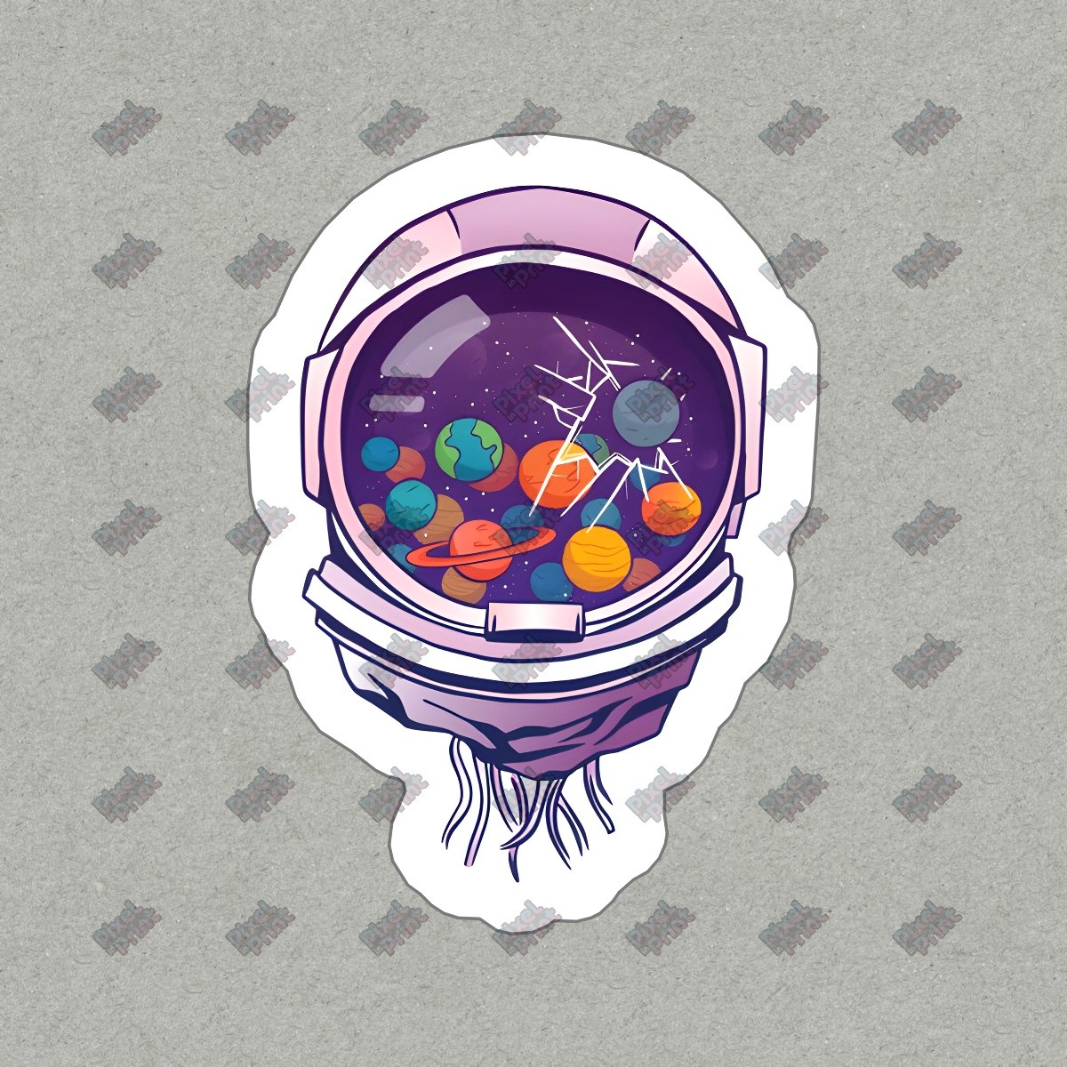 Cool Astronaut Space Vinyl Sticker Galaxy Planets Decal for Laptops, #441335