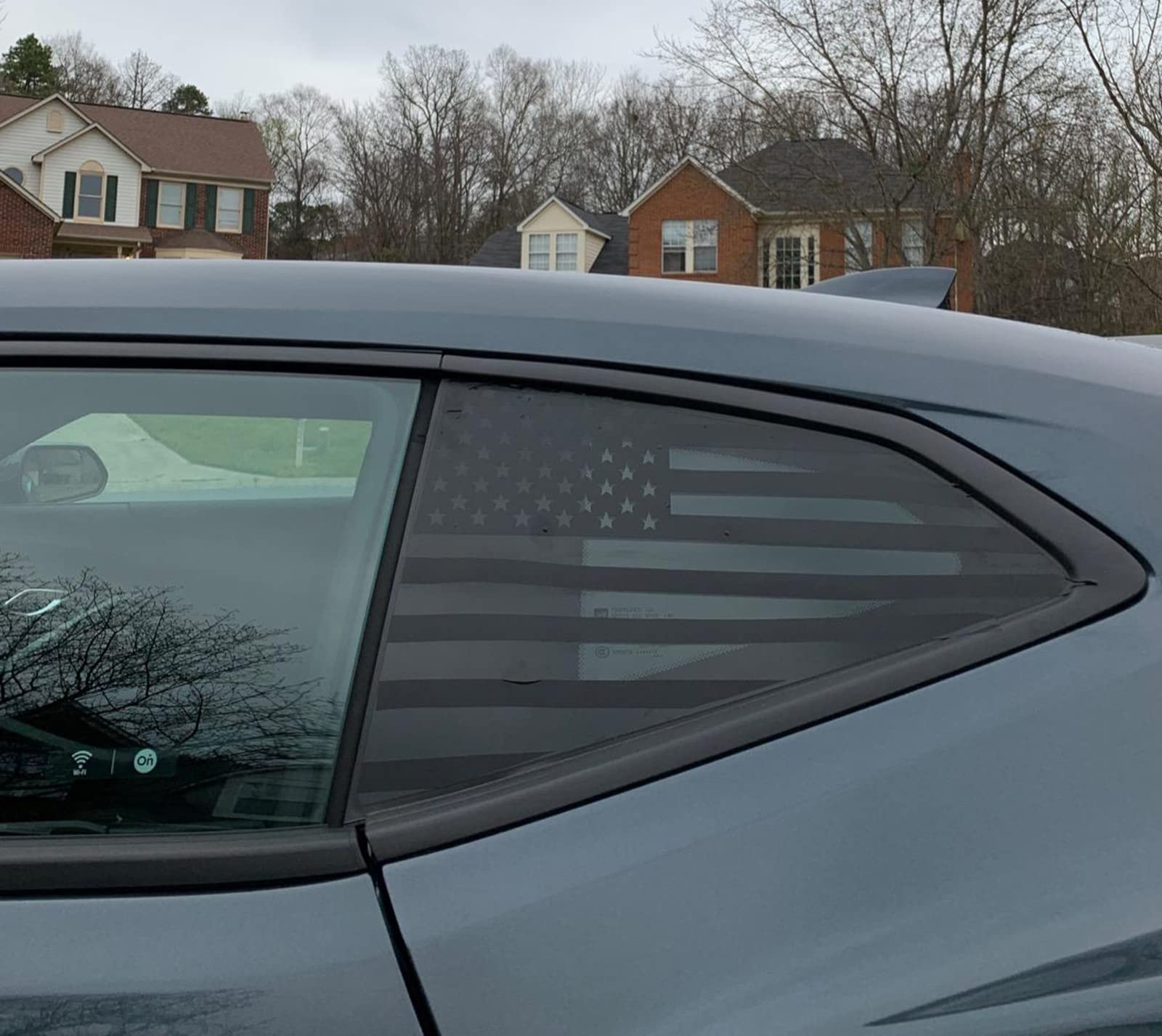 for Chevy Camaro American Flag Decal Rear Side Window Decal Matte Black