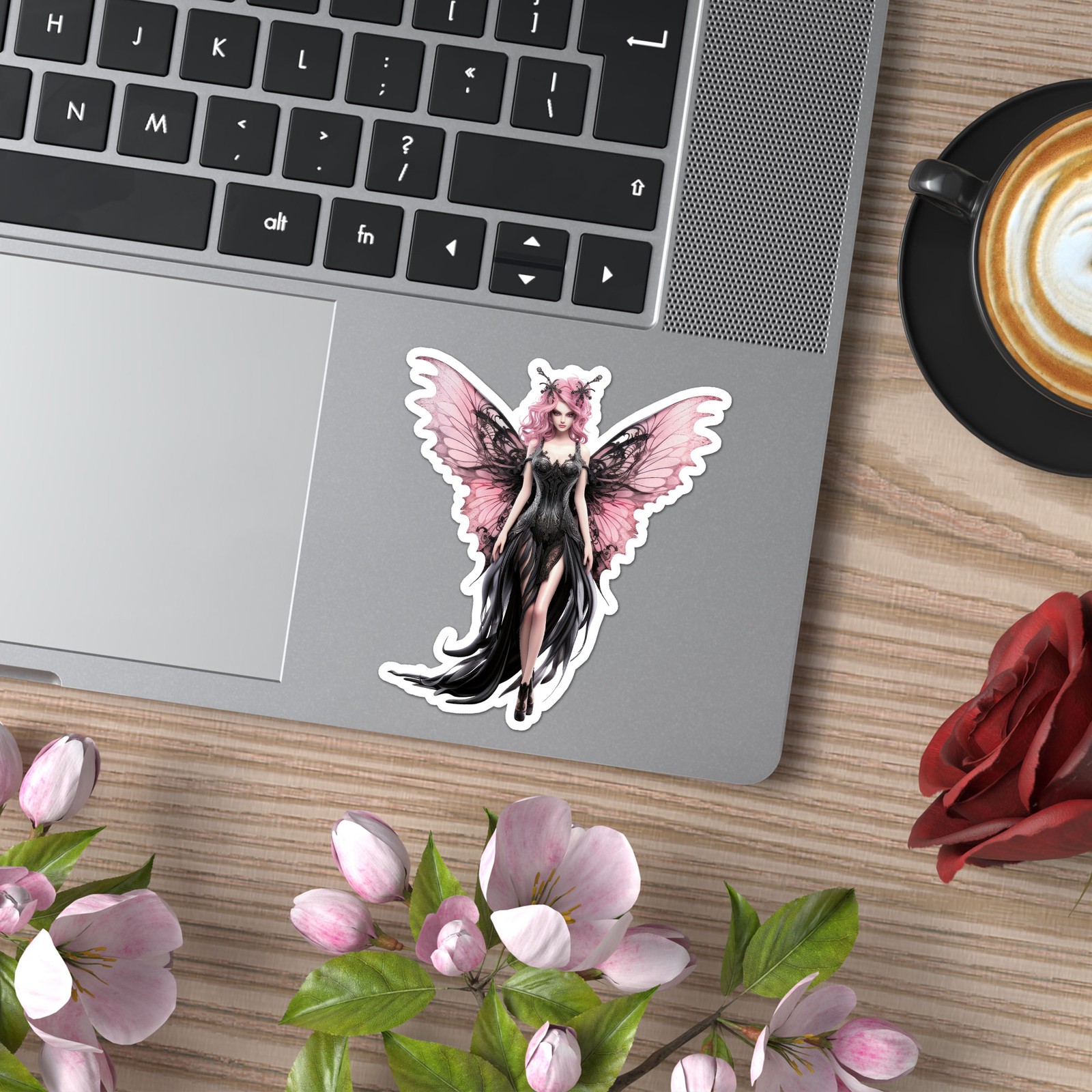 Pink Black Fairy – Vinyl Decal Sticker – Car Window Laptop – ebn12089